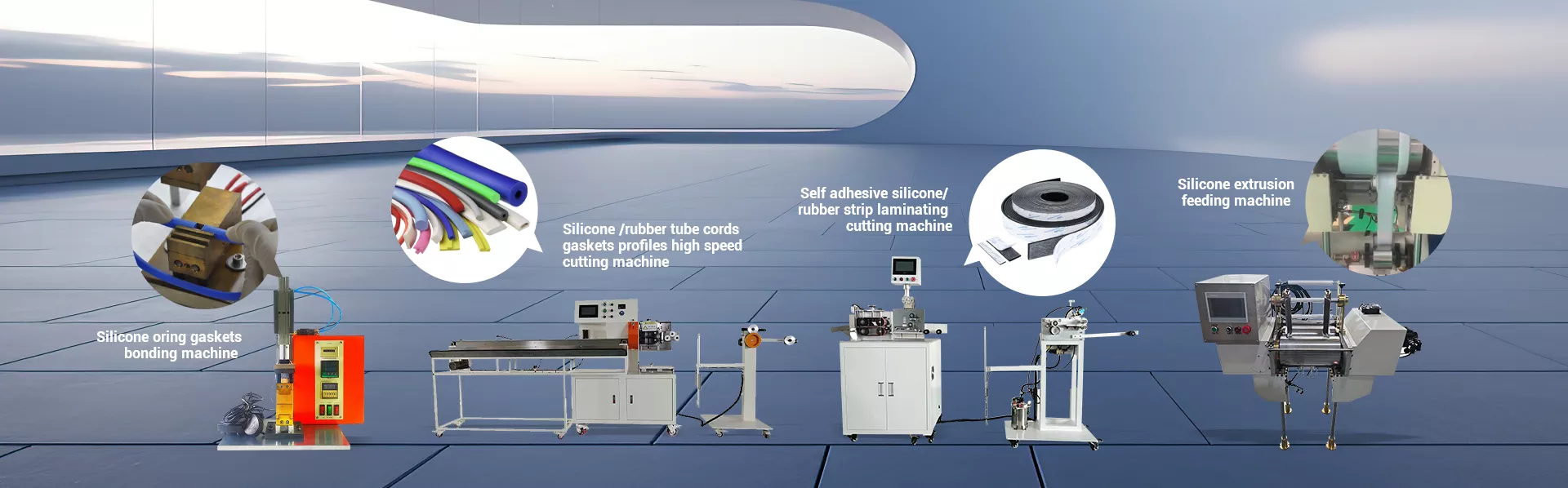 Silicone gaskets bonding machine and cutting machines