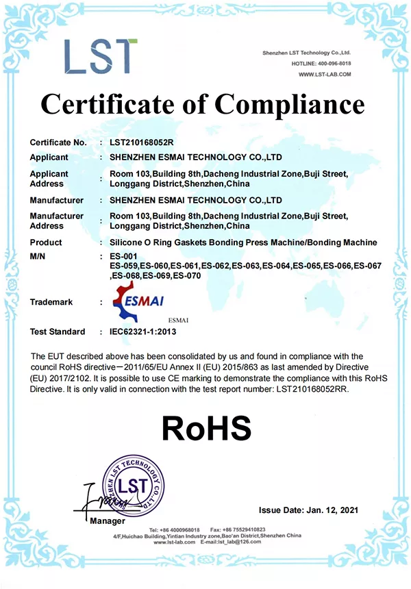 RoHS Certificate ES-001